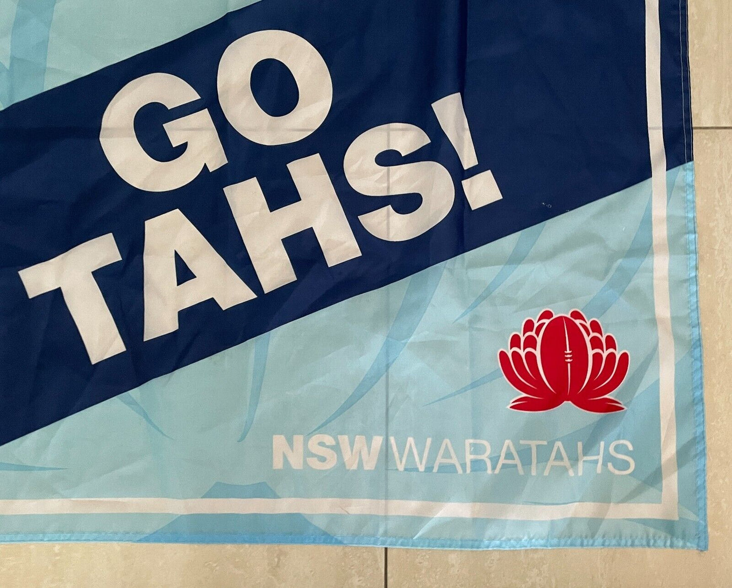 NSW WARATAHS Go Tahs! Supporter FLAG WITHOUT pole 91.5cm W x 69.5cm H Waratah