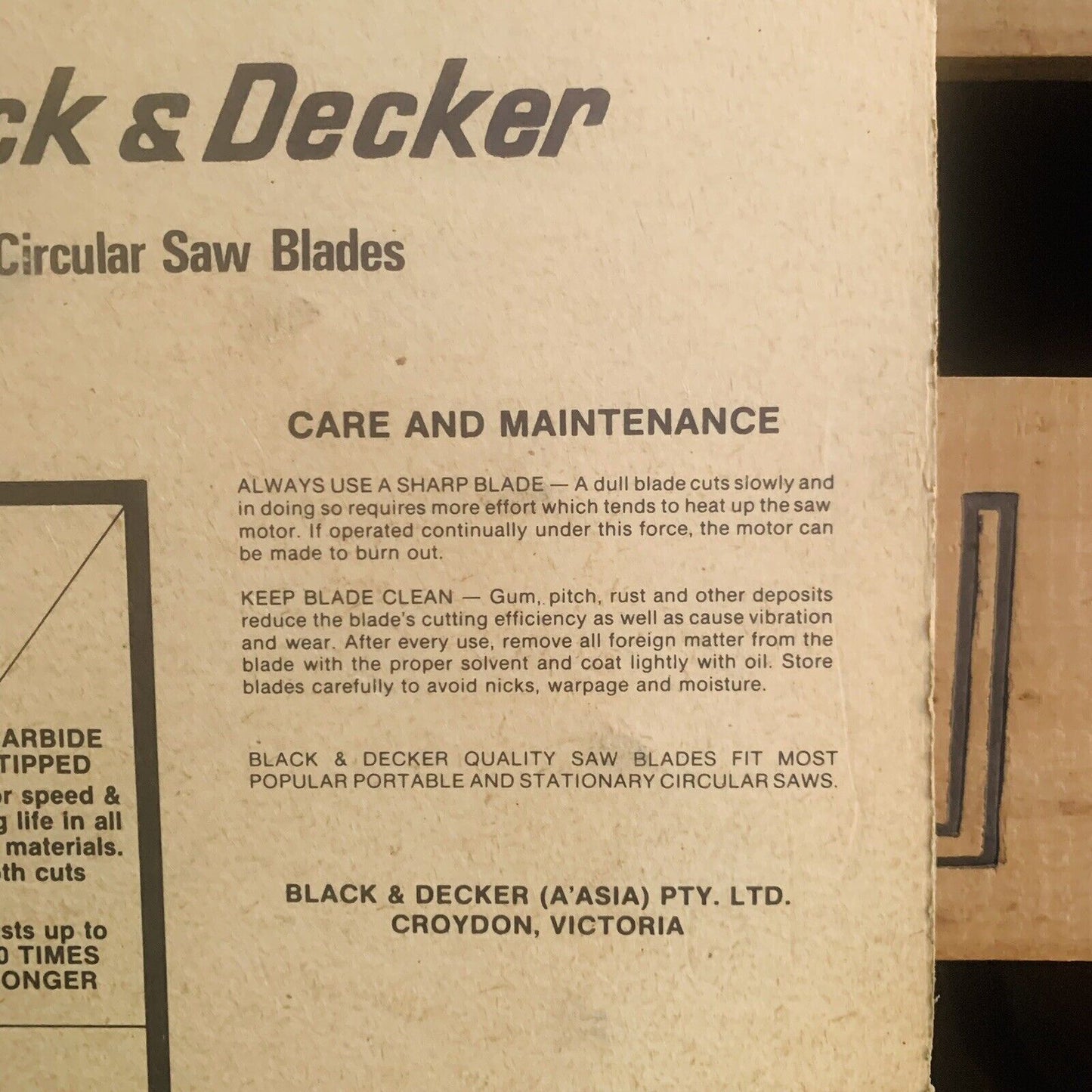 BLACK & DECKER 13mm Circular Saw Blade Tungsten Carbide Tipped New Zealand NOS