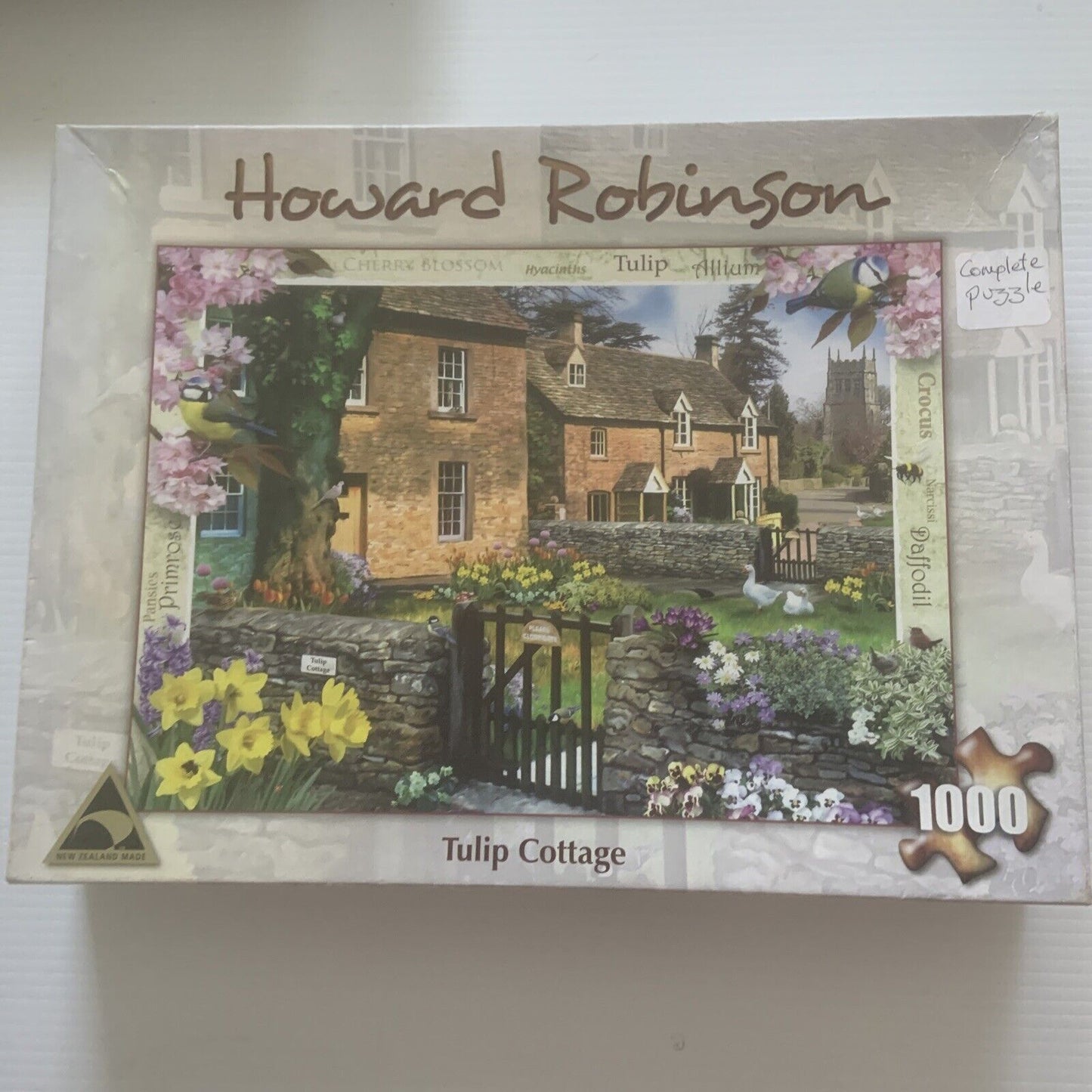 Jigsaw Puzzle TULIP COTTAGE 1000pc Howard Robinson 2009 HOLDSON New Zealand