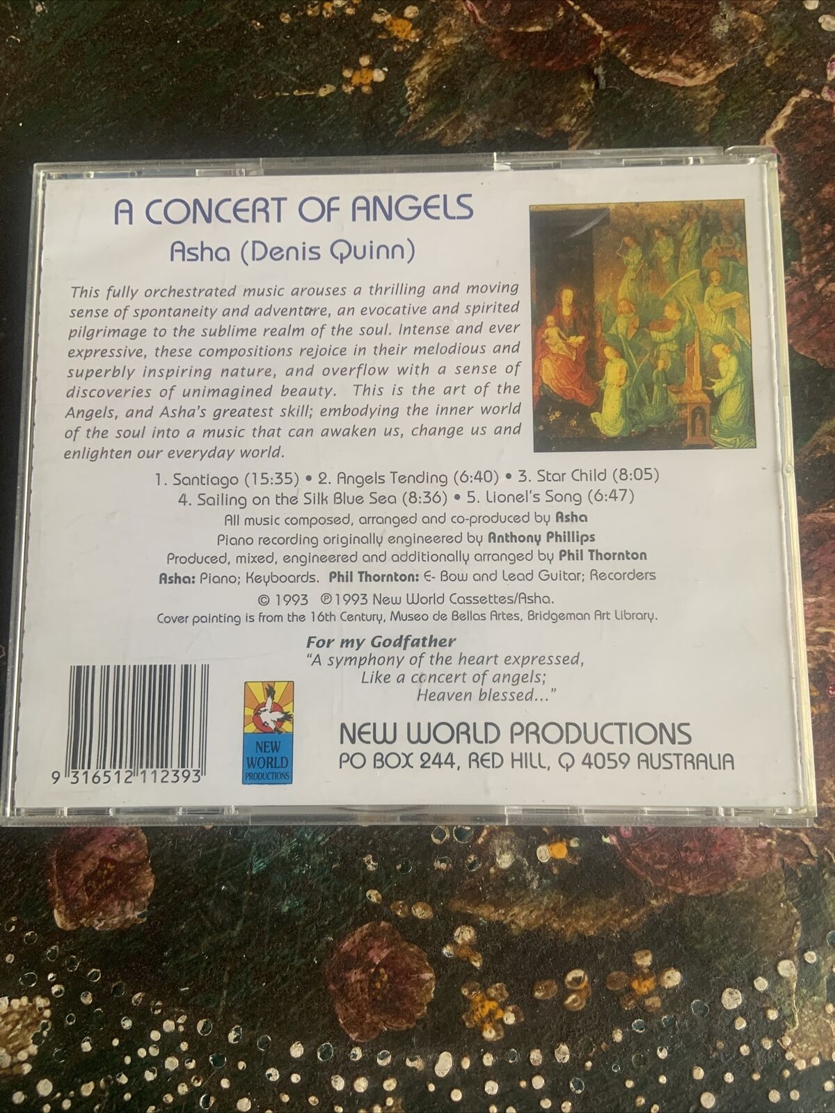 CD ASHA DENIS QUINN A Concert of Angels Album New Age Relaxation Meditation