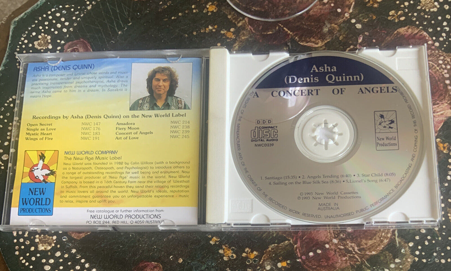 CD ASHA DENIS QUINN A Concert of Angels Album New Age Relaxation Meditation