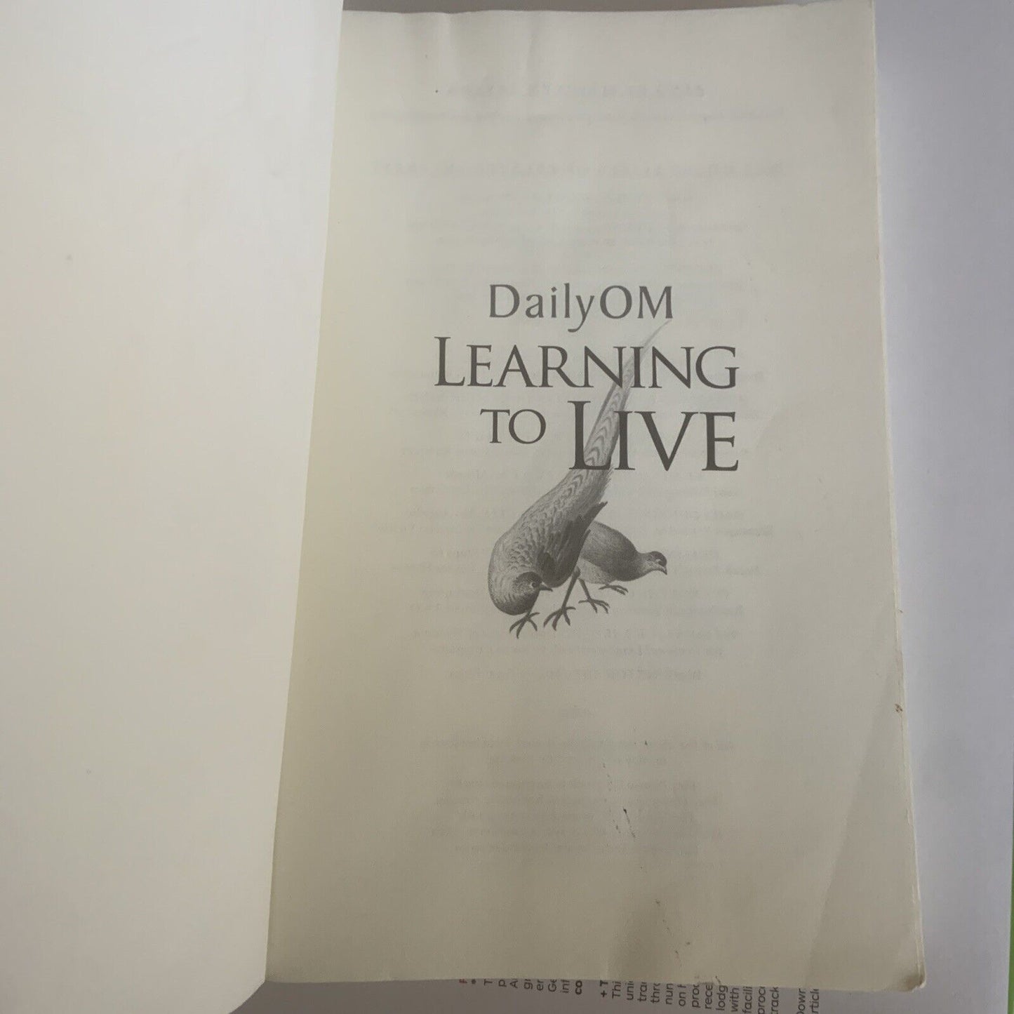 DailyOM Learning to Live by Madisyn Taylor PB  2011 New Age Spiritual Daily Om