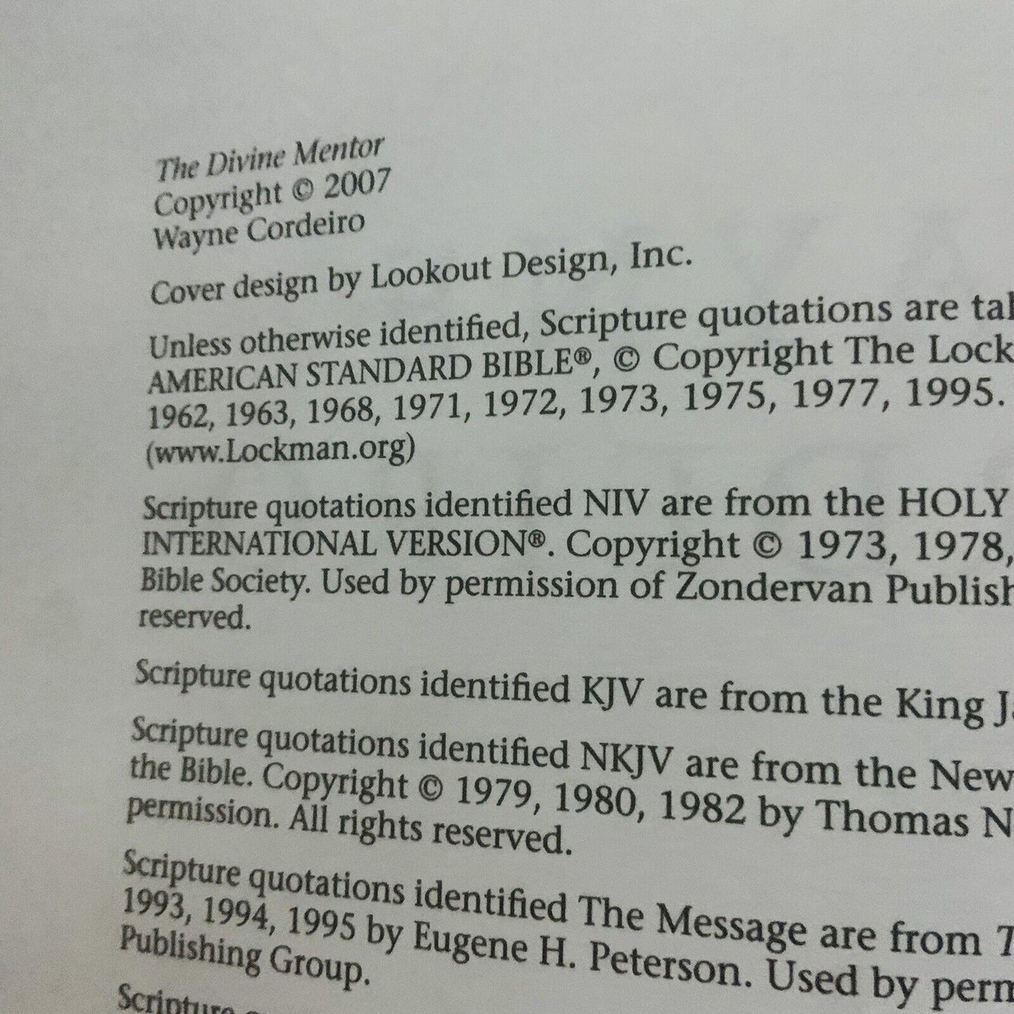 THE DIVINE MENTOR Growing Your Faith Wayne Cordiero Spiritual Development 2007