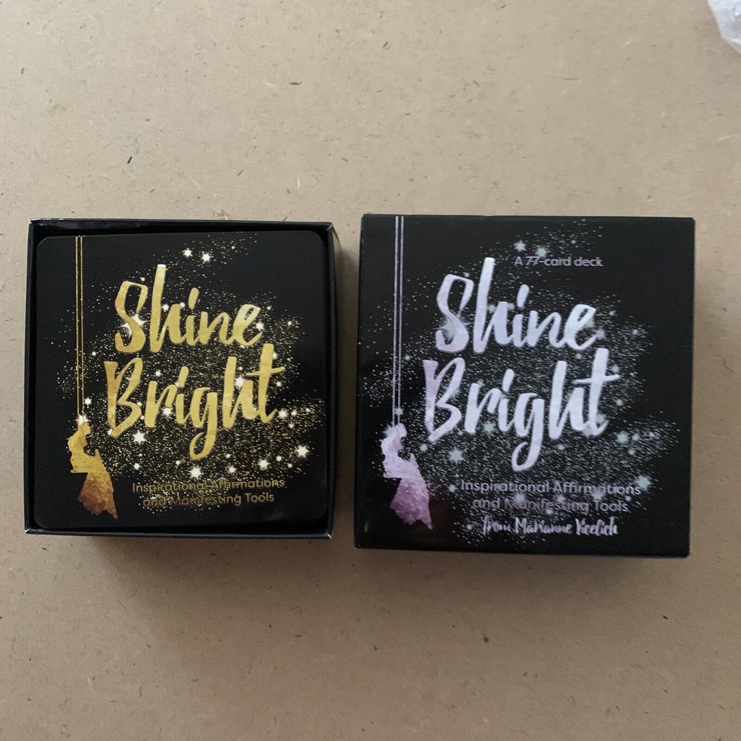 ORACLE CARDS SHINE BRIGHT  77 Card Deck Marianne Yiedich Gold Edge Gift Box NEW