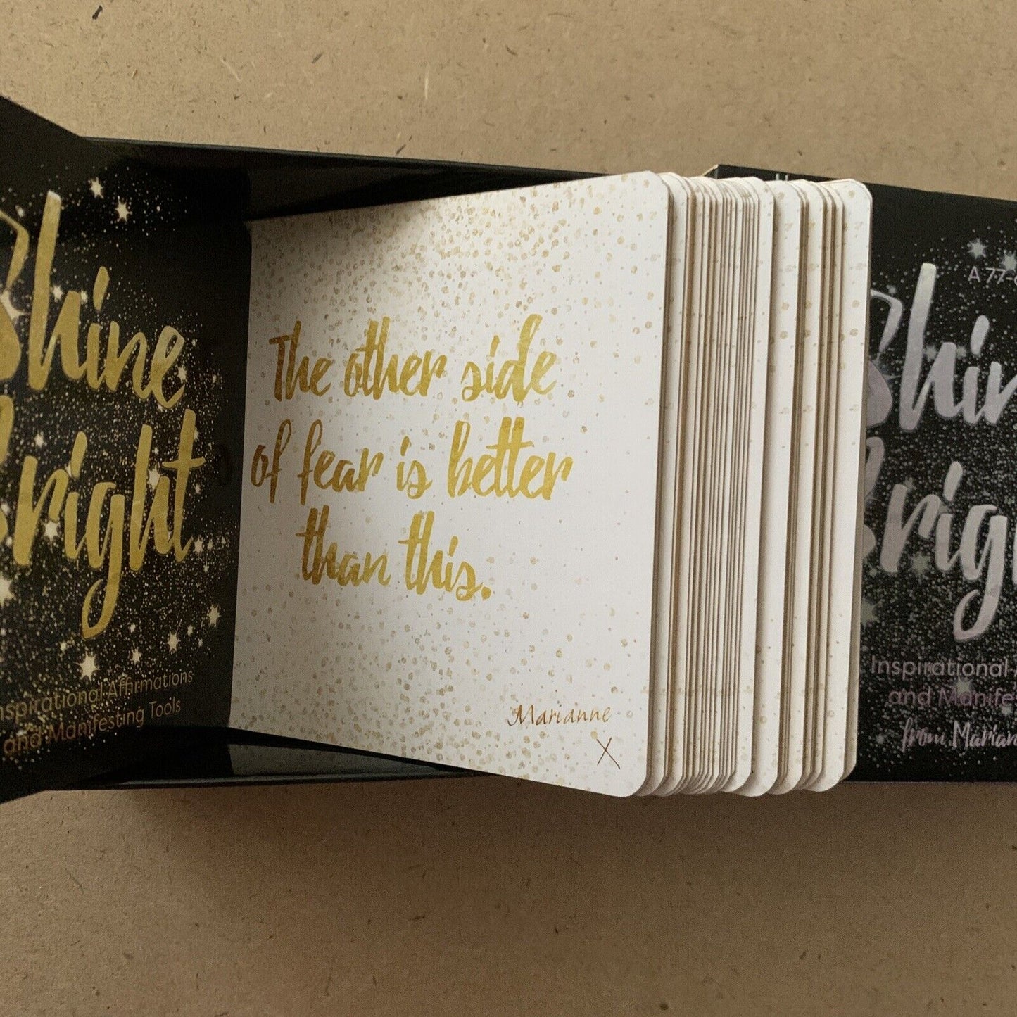 ORACLE CARDS SHINE BRIGHT  77 Card Deck Marianne Yiedich Gold Edge Gift Box NEW