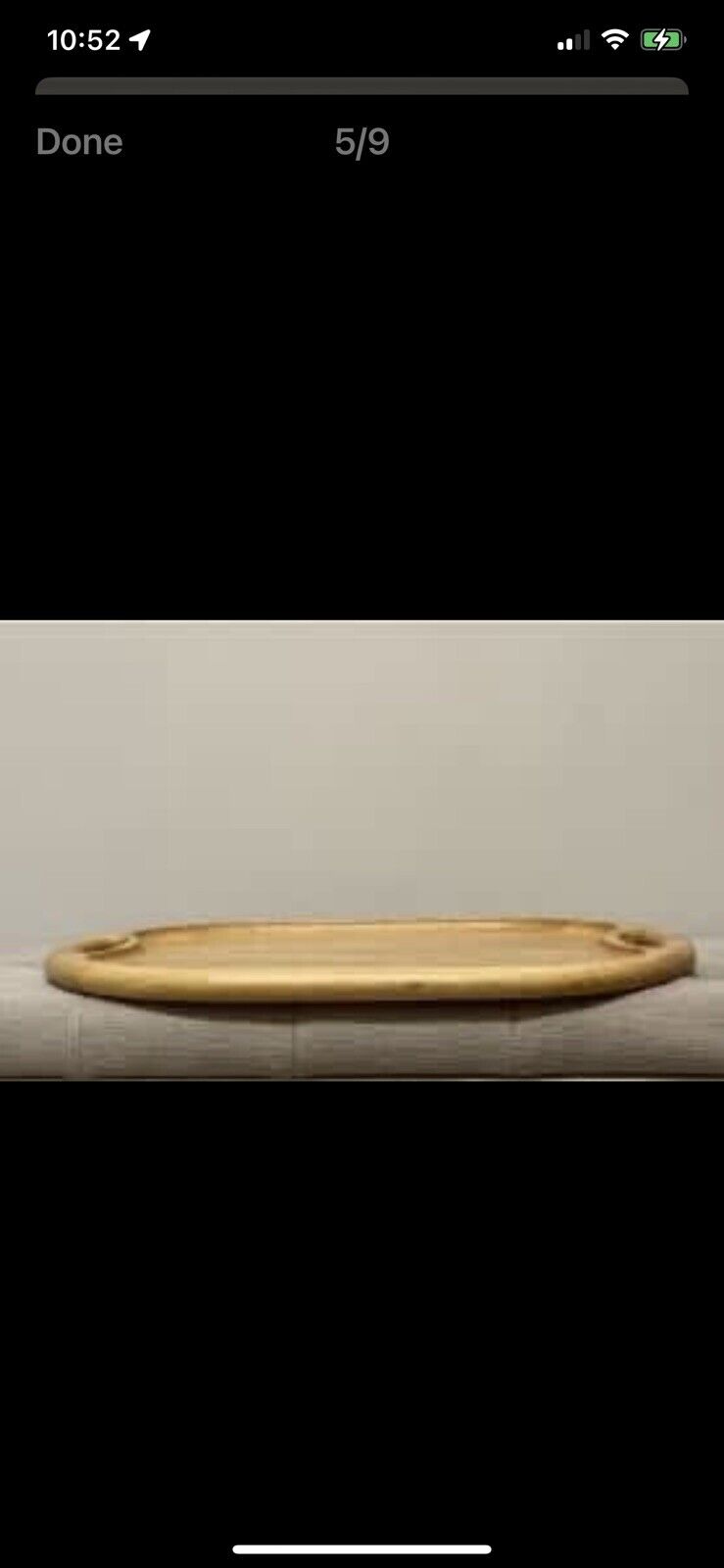 Large Wooden Serving Tray 52cm Oval Platter Cheese Board w Grip AE132