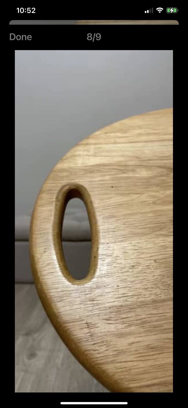 Large Wooden Serving Tray 52cm Oval Platter Cheese Board w Grip AE132