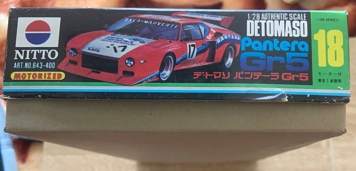 DETOMASO PANTERA Gr5 Vintage Plastic Model 1/28 Scale Nitto Japan Motorised NEW