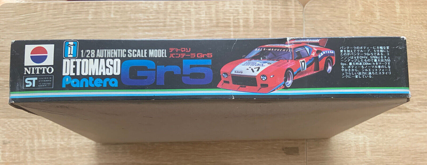 DETOMASO PANTERA Gr5 Vintage Plastic Model 1/28 Scale Nitto Japan Motorised NEW