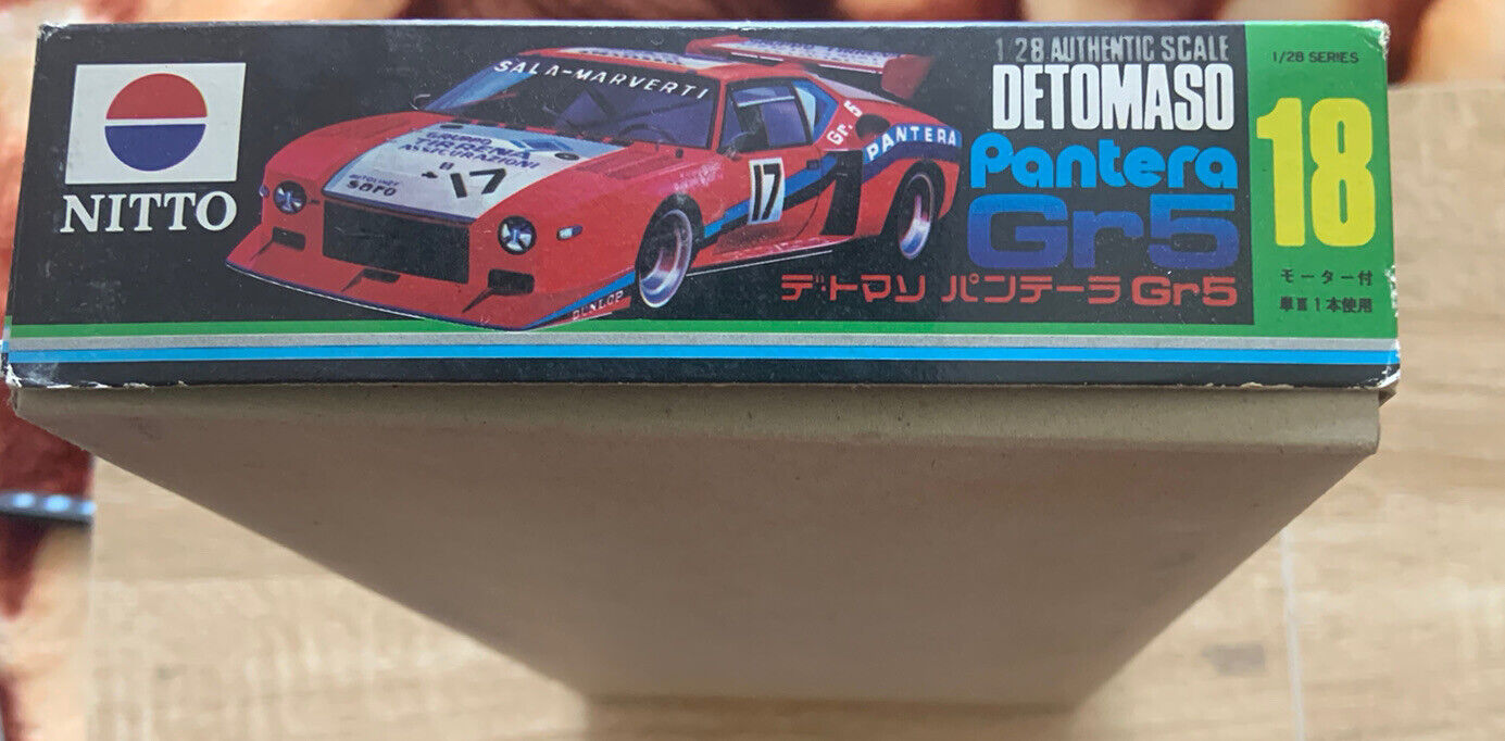 DETOMASO PANTERA Gr5 Vintage Plastic Model 1/28 Scale Nitto Japan Motorised NEW