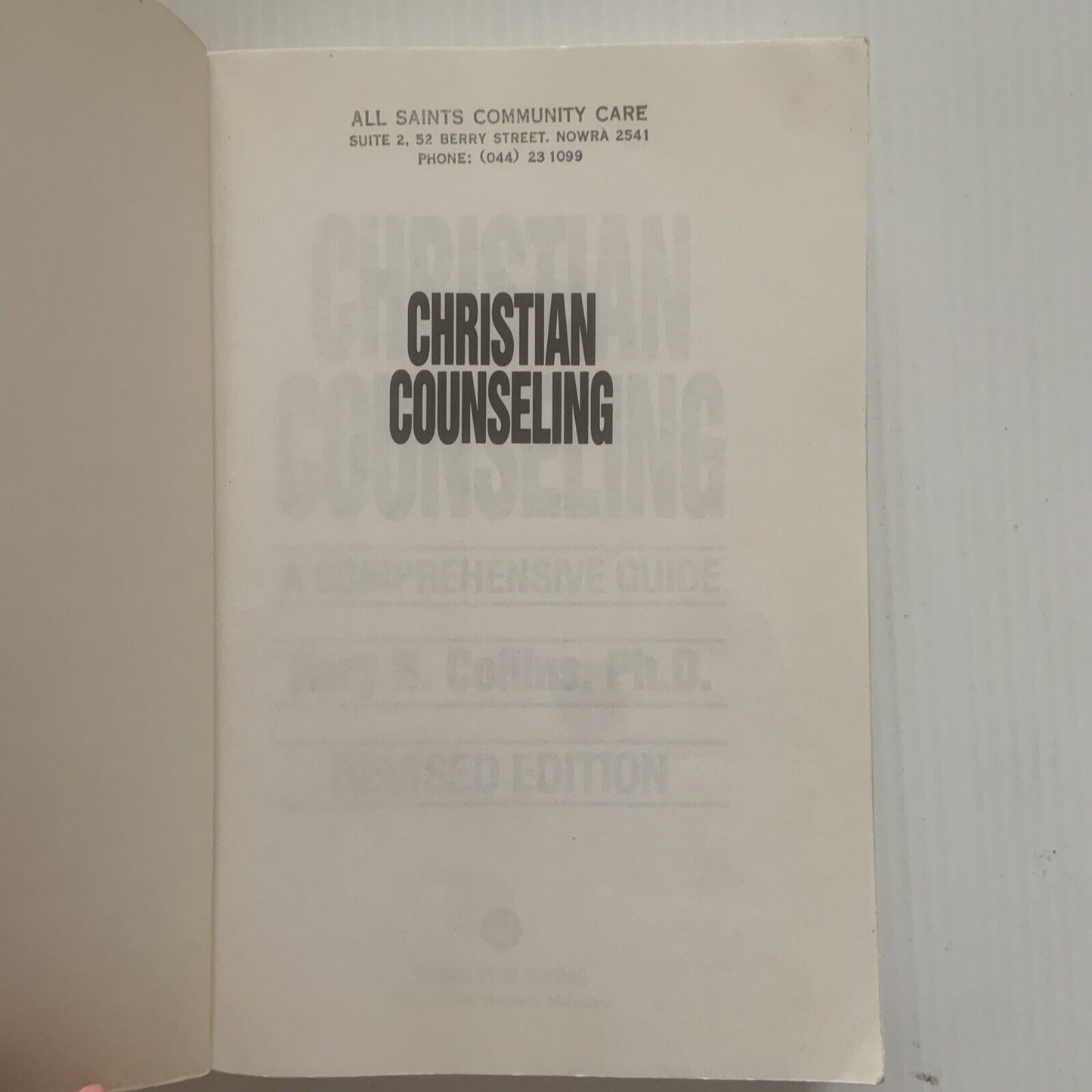 PB Book CHRISTIAN COUNSELLING Revised Edition by Gary R Collins 1988 Religious
