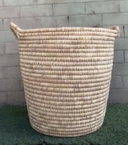 Hyacinth Basket Round 52cm Heavy Natural Rattan 48.5cm Planter Toys Hamper AE285