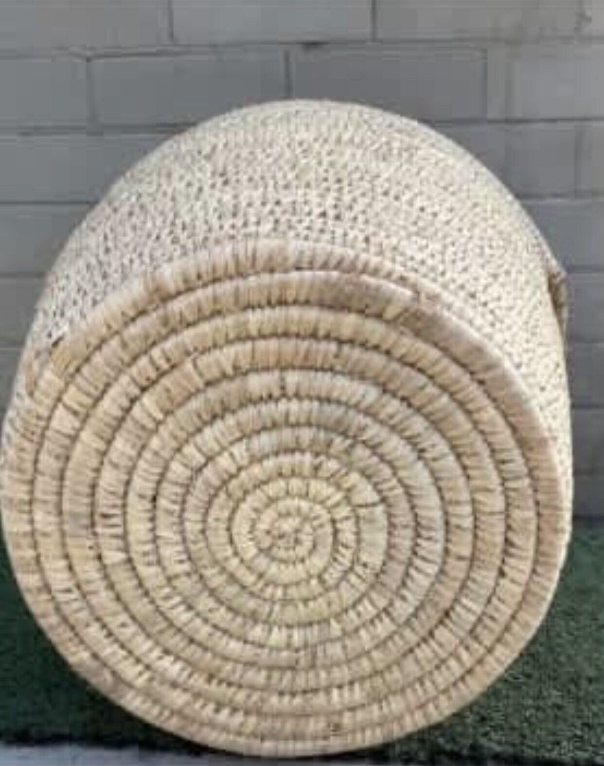 Hyacinth Basket Round 52cm Heavy Natural Rattan 48.5cm Planter Toys Hamper AE285