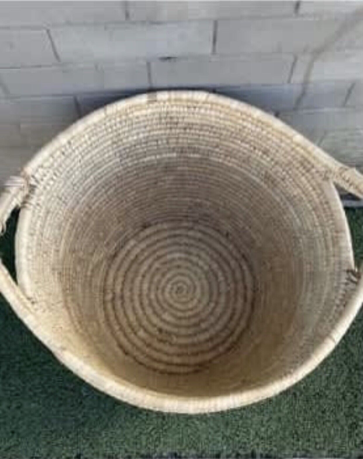 Hyacinth Basket Round 52cm Heavy Natural Rattan 48.5cm Planter Toys Hamper AE285