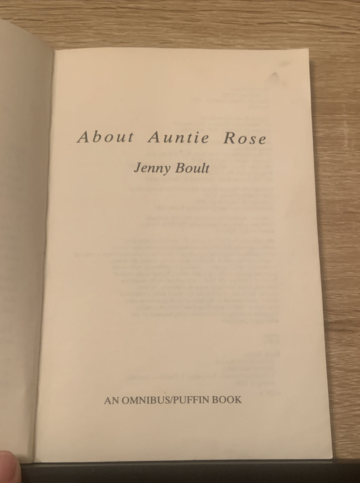 Fiction PB ABOUT AUNTY ROSE By Jenny Boult  Kerry Argent Cover 1988 Book
