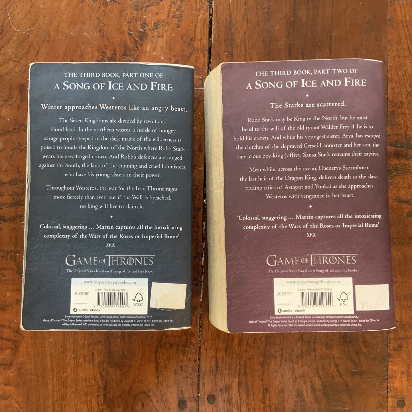 Fiction PB A STORM OF SWORDS 2 Book Bundle Books 1 & 2 George R R Martin Novel