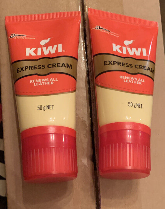 2x  KIWI Express Cream NEUTRAL 50g RENEWS ALL LEATHER Shine Nourish Shoe Bags