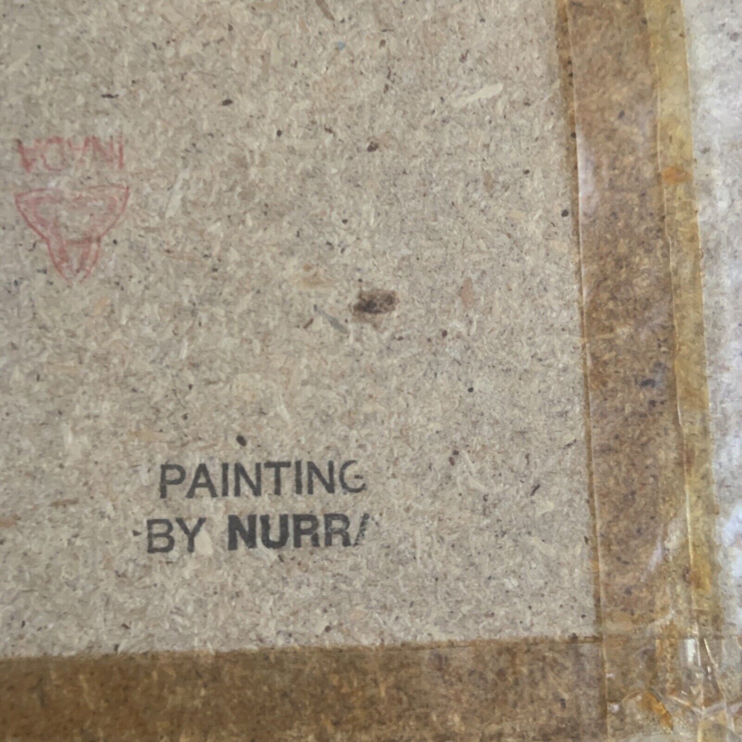 Small BARK ART Painting AUSTRALIAN OUTBACK LANDSCAPE Aboriginal Emus NURRA WA