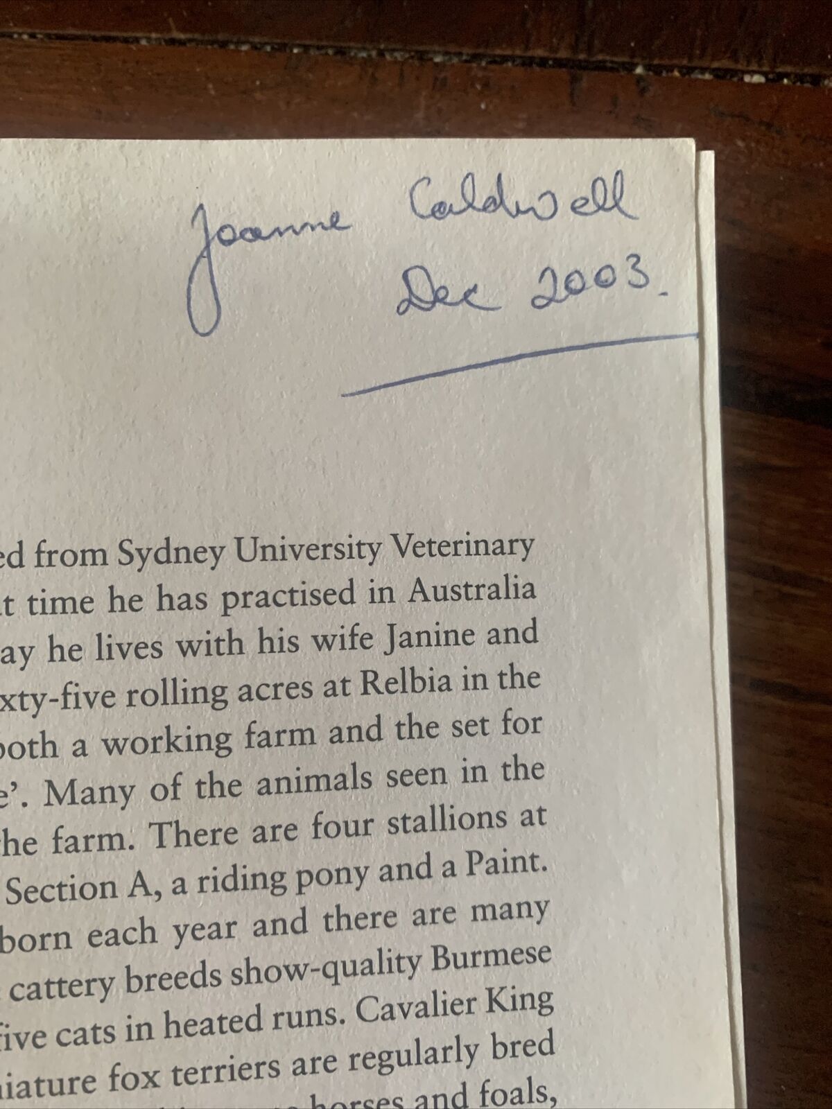 PB Book Dr HARRY COOPER Remedies & Memories Australian Vet TV Animal Stories