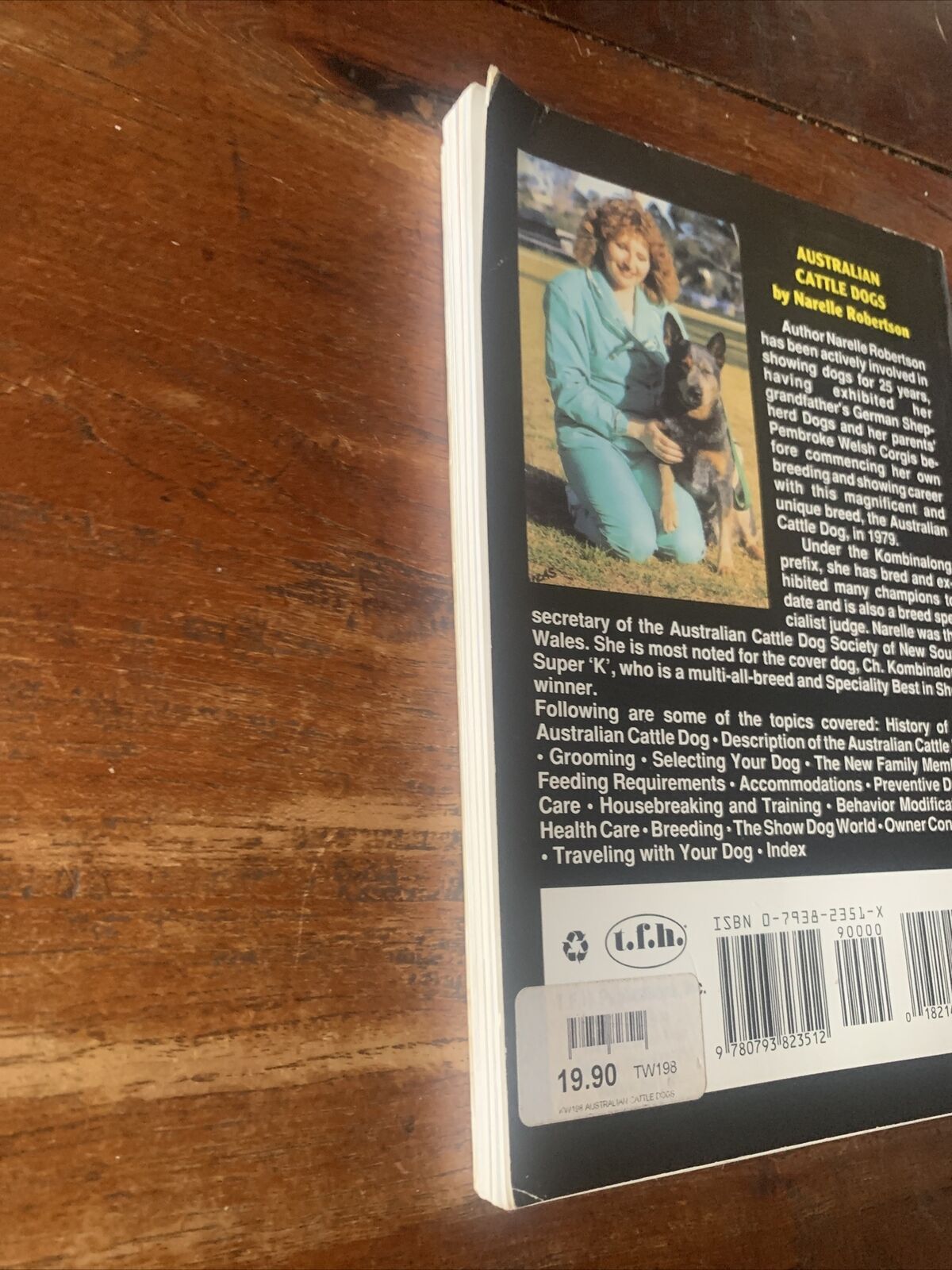 PB Book AUSTRALIAN CATTLE DOGS Narelle Robertson 1994 TFG Publications KW 198S