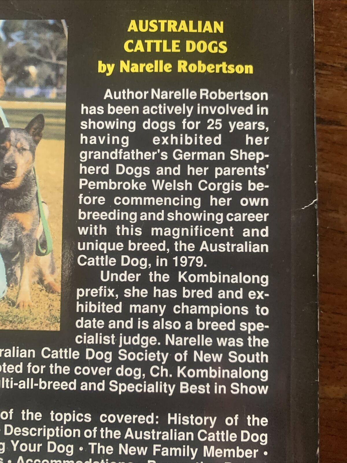 PB Book AUSTRALIAN CATTLE DOGS Narelle Robertson 1994 TFG Publications KW 198S