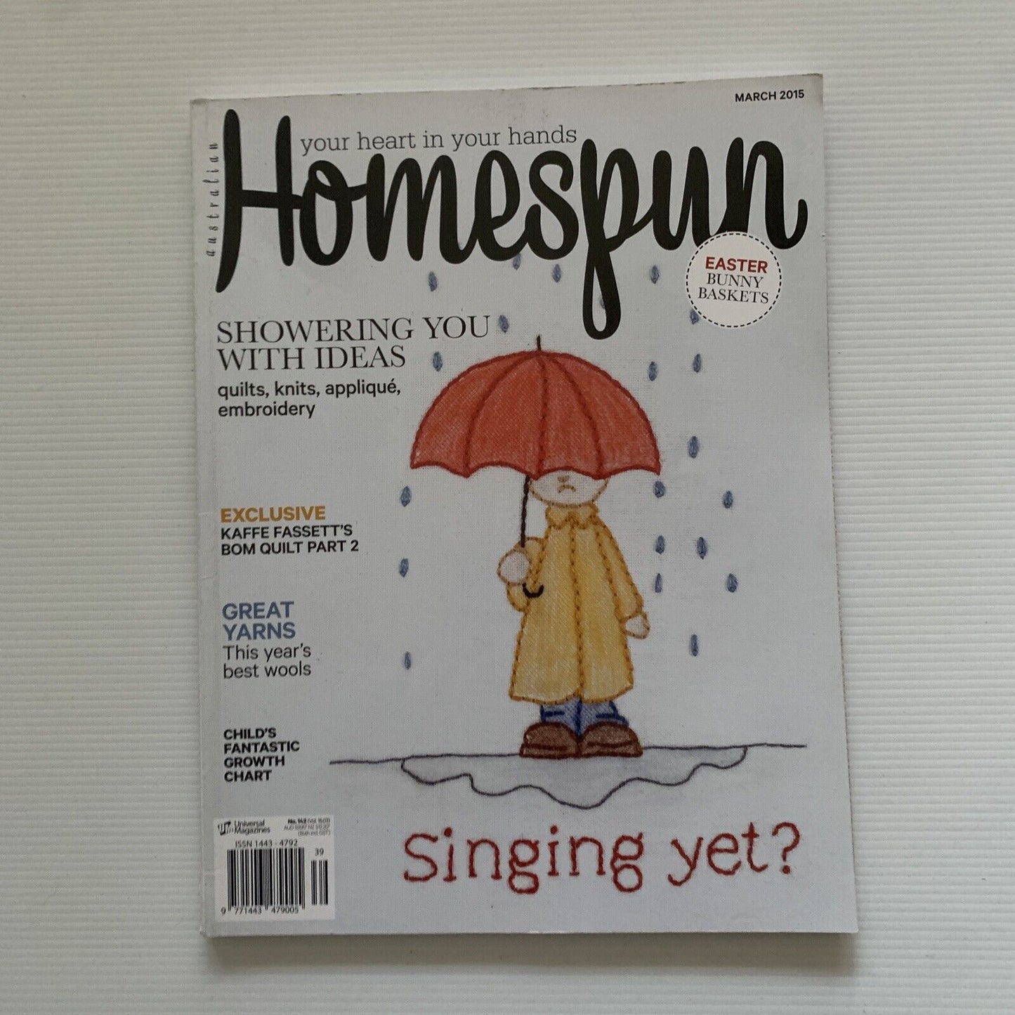 Growth Chart No 142 AUSTRALIAN HOMESPUN Your Heart in Your Hands March 2015
