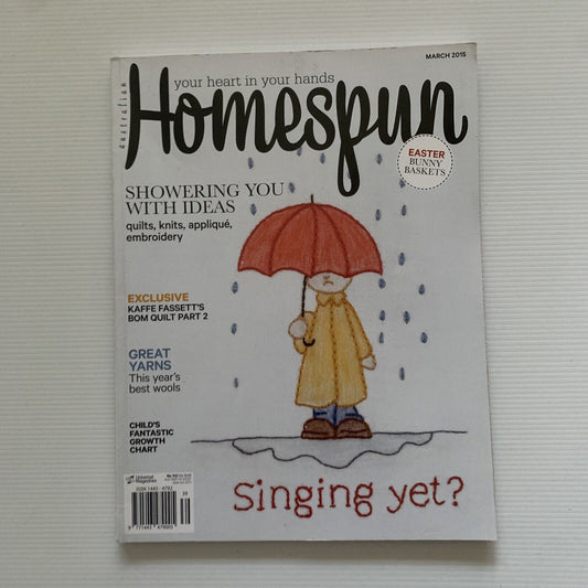 Growth Chart No 142 AUSTRALIAN HOMESPUN Your Heart in Your Hands March 2015
