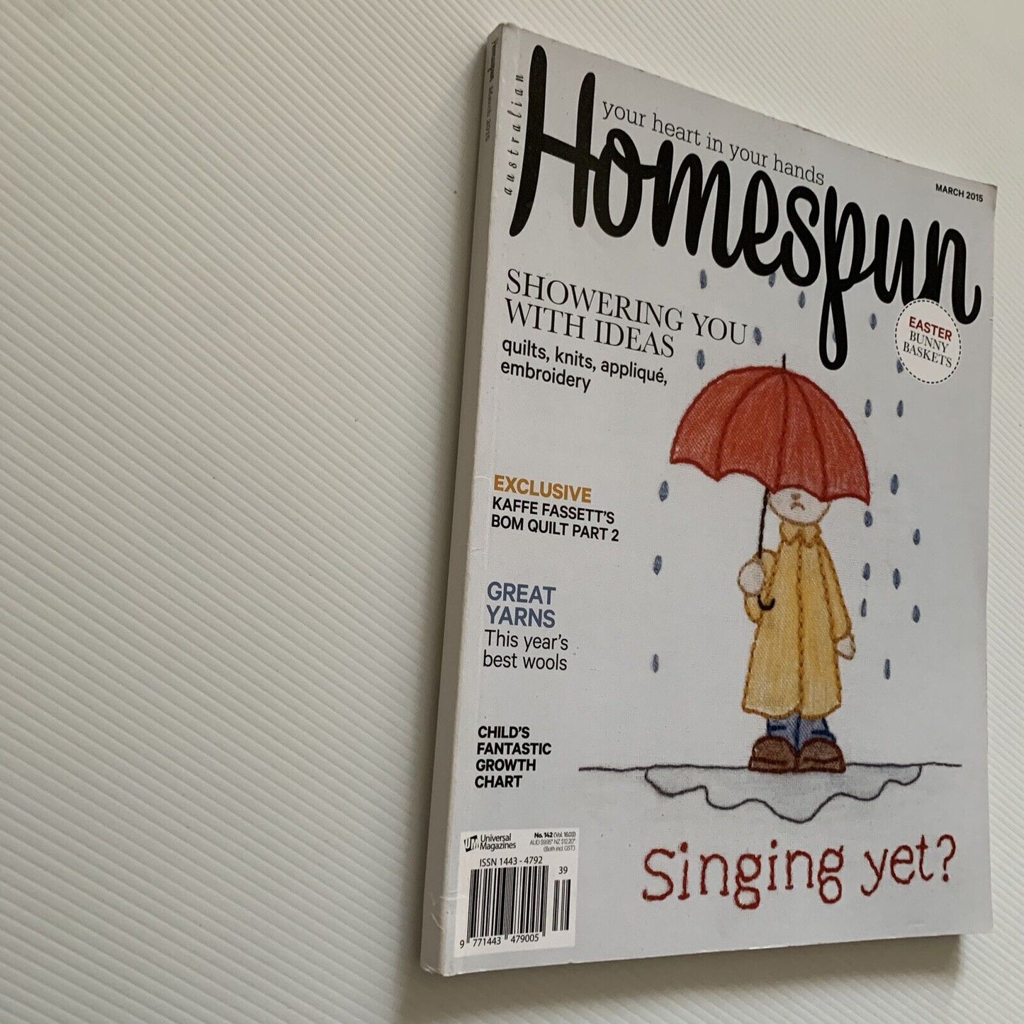 Growth Chart No 142 AUSTRALIAN HOMESPUN Your Heart in Your Hands March 2015