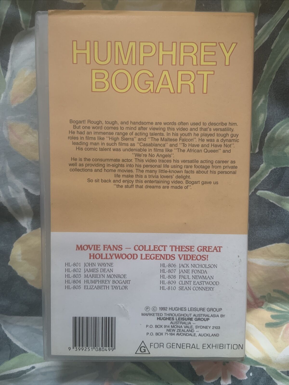 VHS HUMPHREY BOGART Biography Hollywood Legend Video Tape  1992