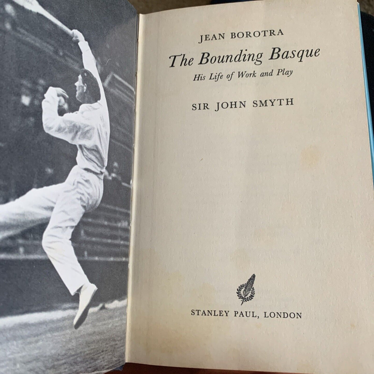 HC JEAN BOROTRA The Bounding Basque Sir John Smyth 1974 Tennis Biography 1st Ed