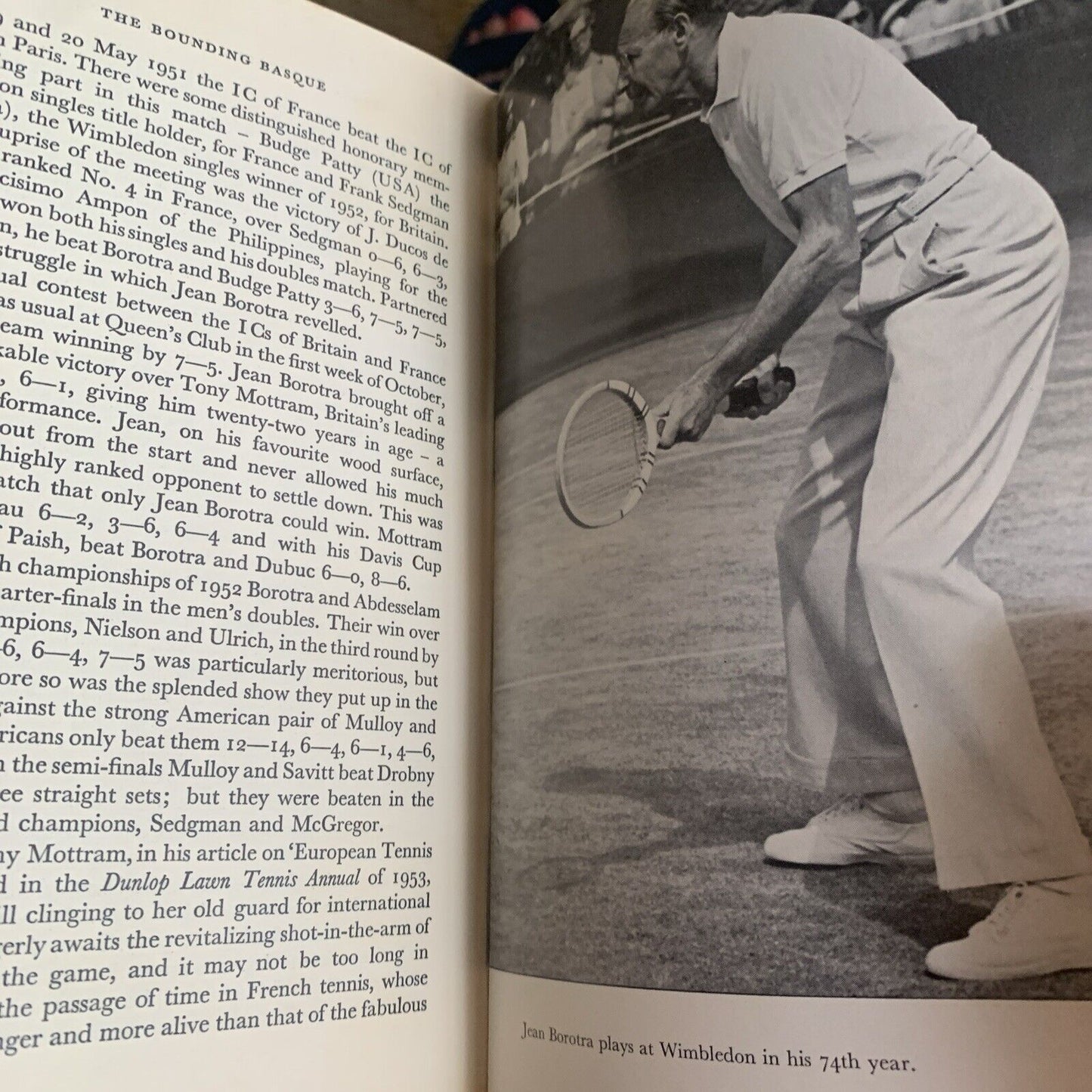 HC JEAN BOROTRA The Bounding Basque Sir John Smyth 1974 Tennis Biography 1st Ed