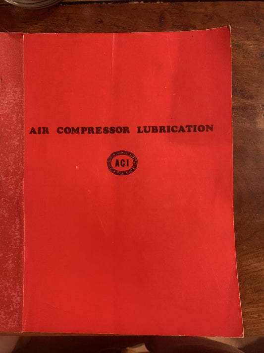 Booklet Air Compressor Lubrication ACI 18 Page Textbook Typed Notes Guide Vintag