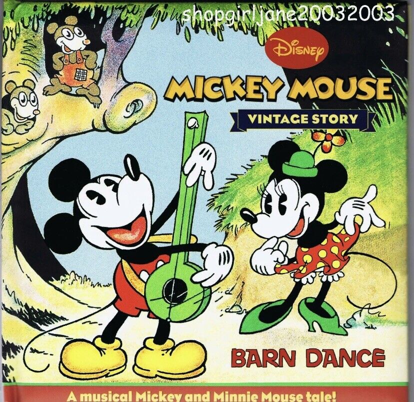 HC Book Disney Mickey Mouse Barn Dance Padded Childrens Book Vintage Story