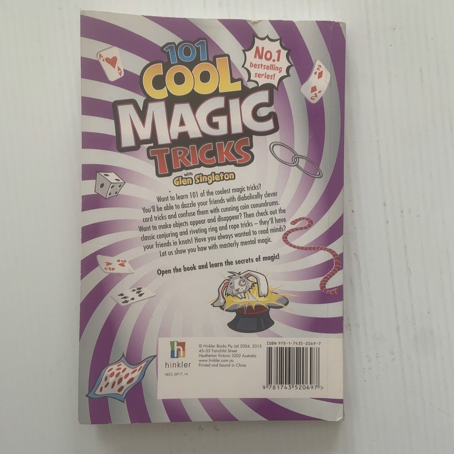 PB Book 101 Cool Magic Tricks Instructions  Crease on Cover 2013 Hinkler