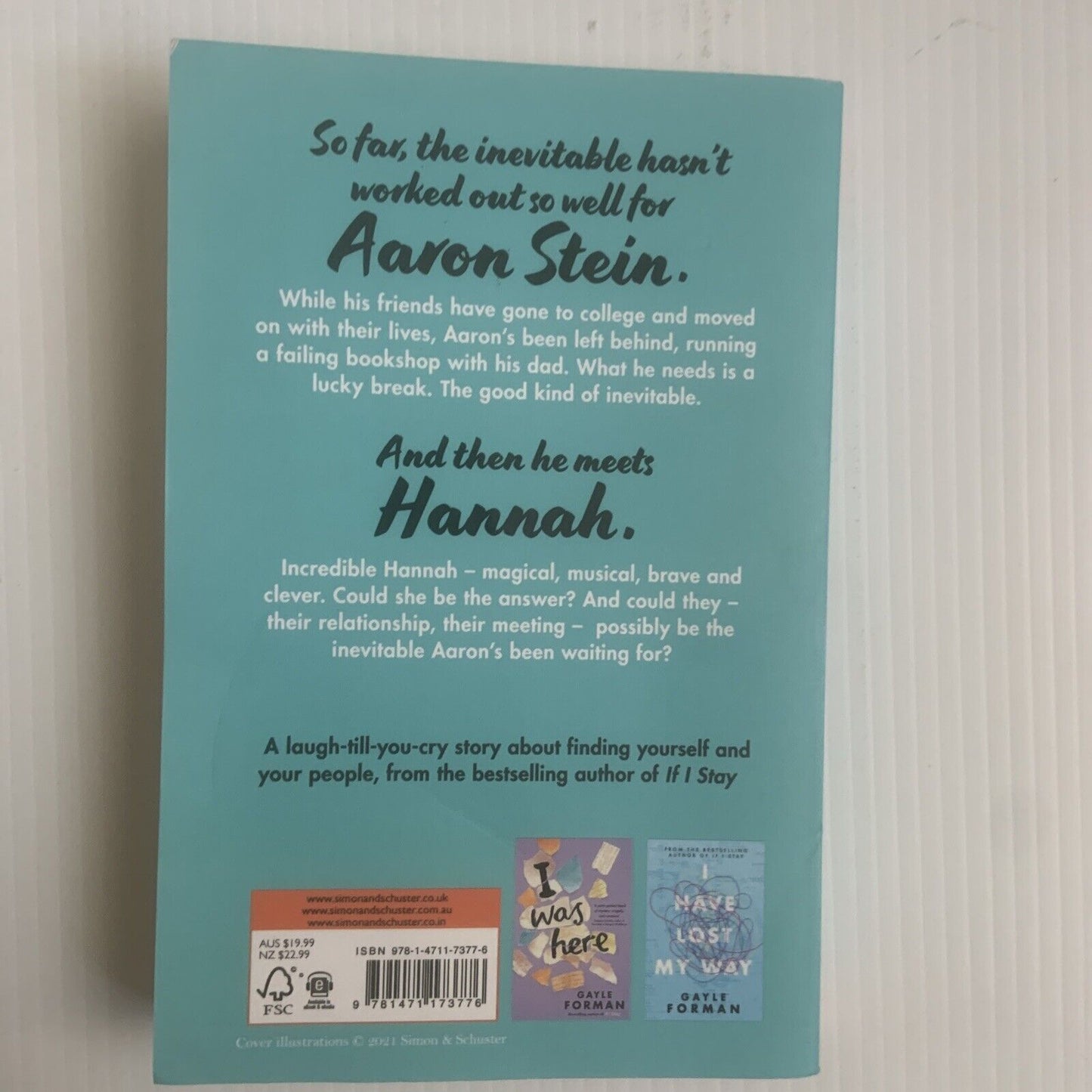 PB WE ARE INEVITABLE Gayle Forman Some Love Stories are Bound to Happen 2021 NEW