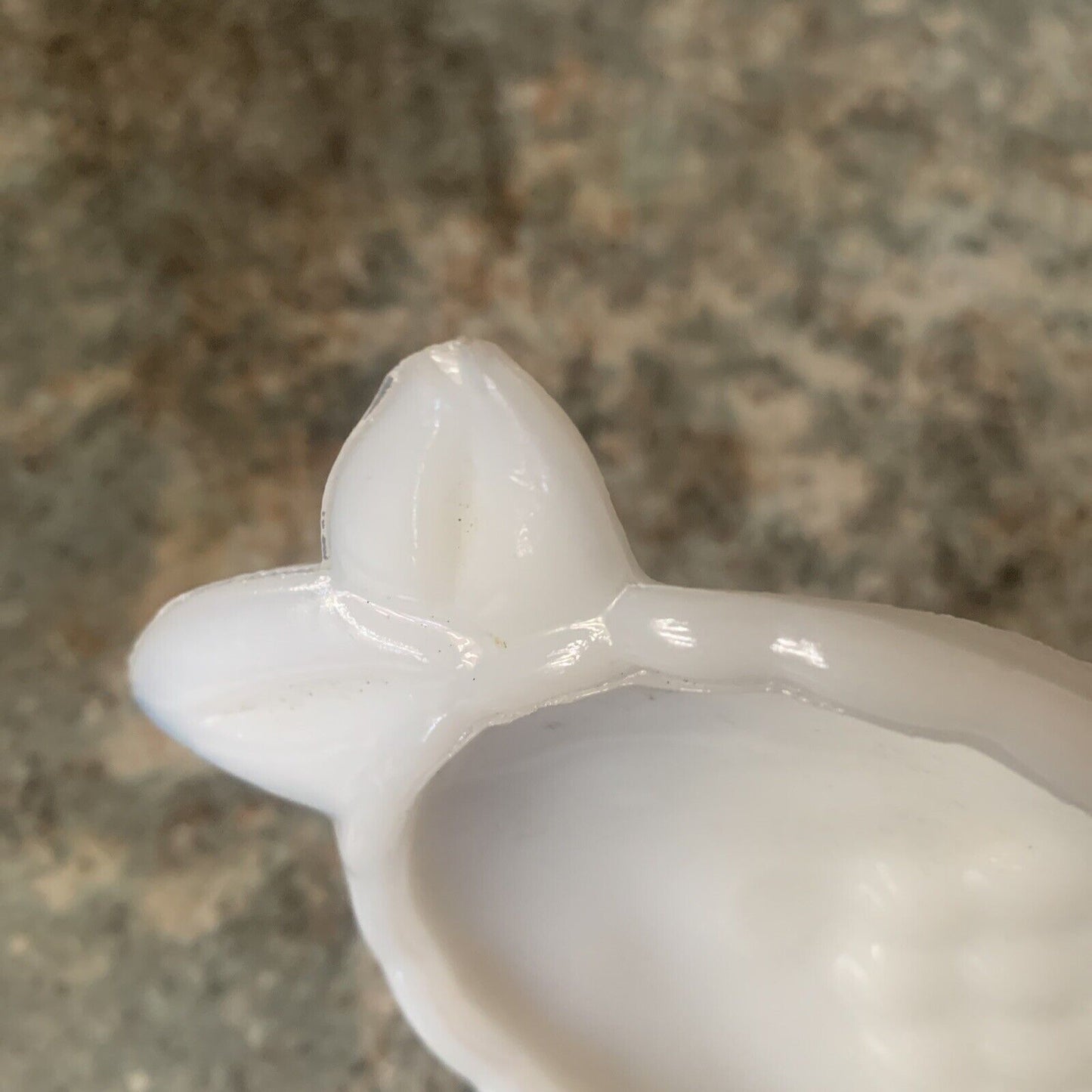 Vintage Milk Glass Pear Dish Hazel Atlas  Embossed Fruit Top Cherry Blossom Base