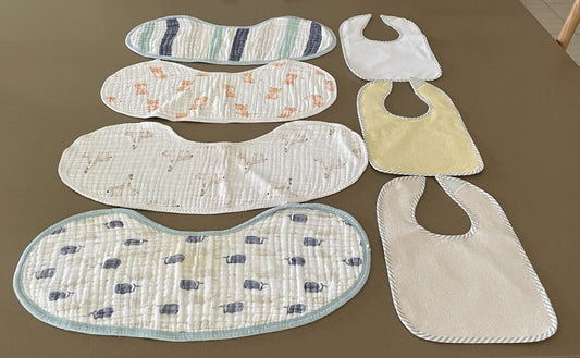 ADEN + ANAIS 4 x Reversible Burpy Baby Bibs Multicoloured Print + 3 Waterproof