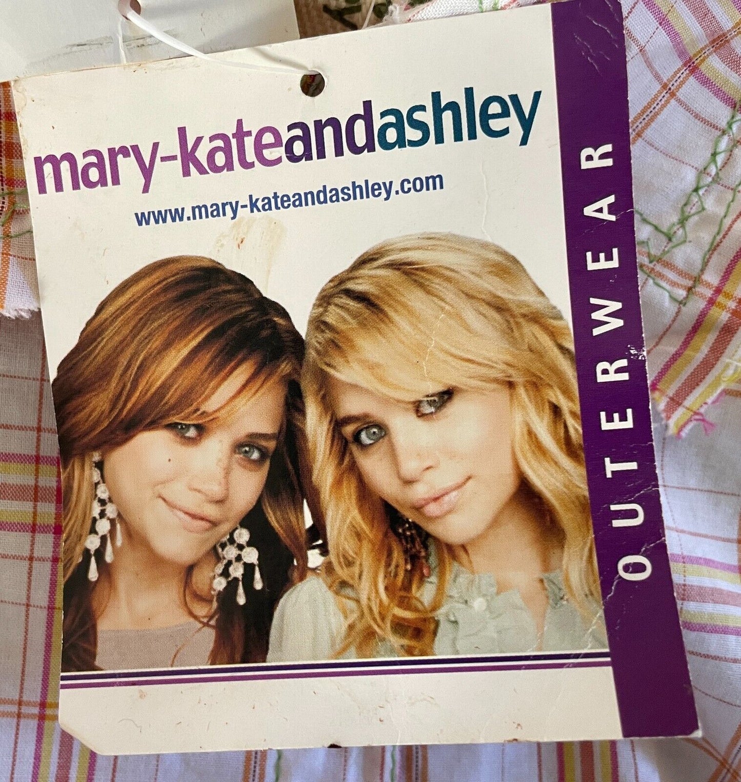 Vintage Girls MARY-KATE AND ASHLEY Cap Sleeve Check Shirt Sze 10 Floral Applique