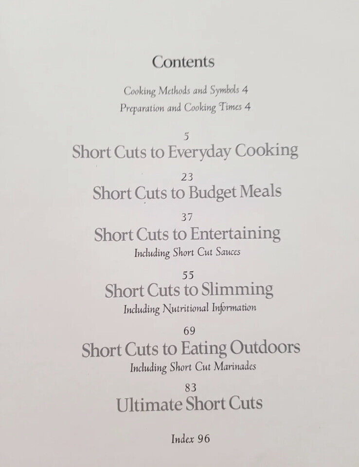 Cookbook Short Cuts 2 Meat Recipes 30mins Or Less Beef Veal Lamb QUICK DINNER