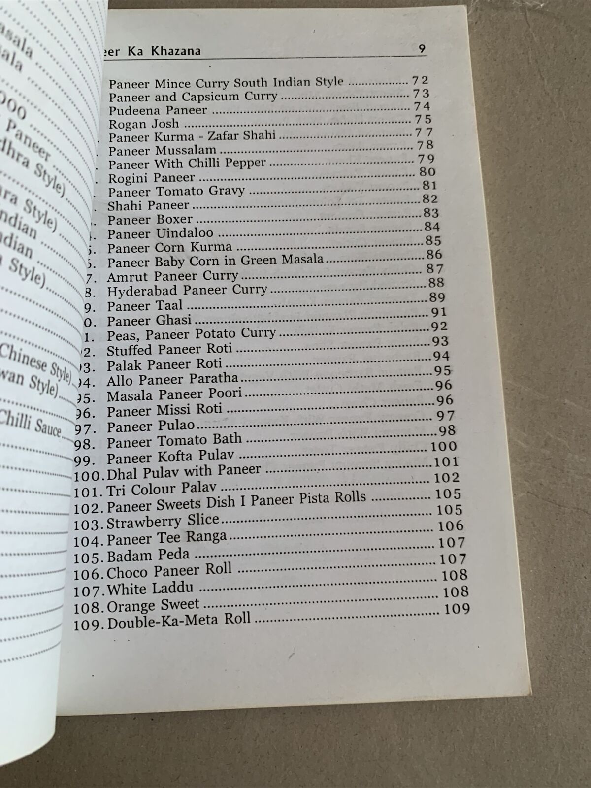 Cookbook PANEER KA KHAZANA Vijayalakshmi Reddy Vegetarian Indian 2001 Recipes