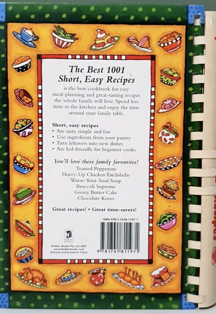 Cookbook The Best 1001 Short Easy Recipes That Everyone Should Have 2007 Ring