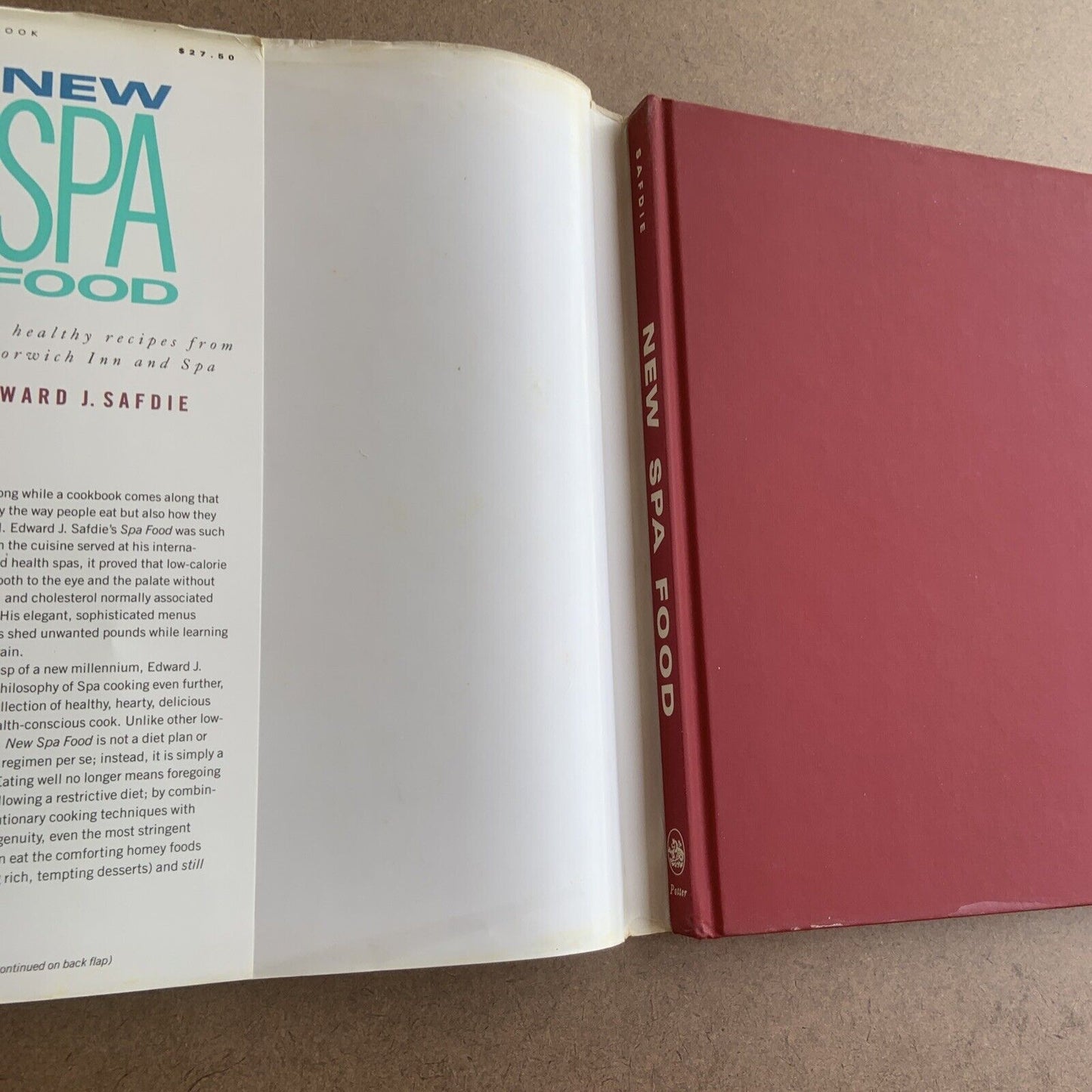 Cookbook SPA FOOD by Edward Safdie Recipes NEW