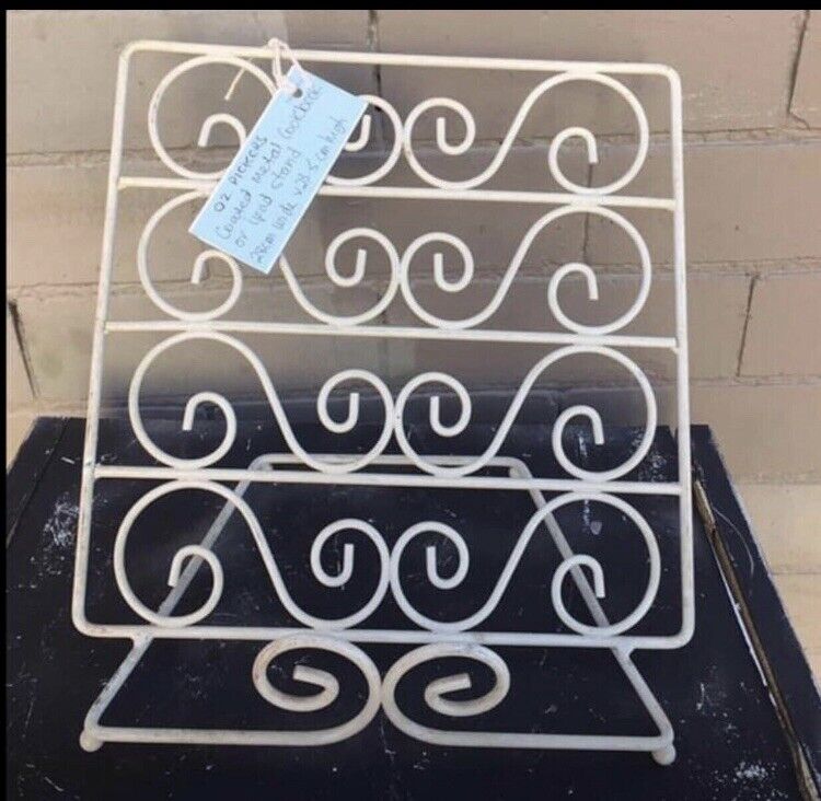 Provincial Wrought Iron Cookbook Holder Stand Display Bench top 28 x 24.5cm