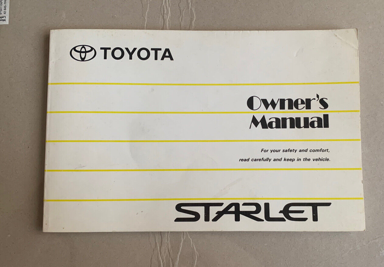 TOYOTA STARLET Owners Manual 1997 Publication No OM10509E Part 01999-10509 PB