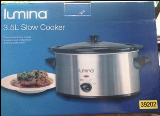 LUMINA 3.5L Slow Cooker Family Meal Tender Slow Cooked Pork Meat Electric NEW