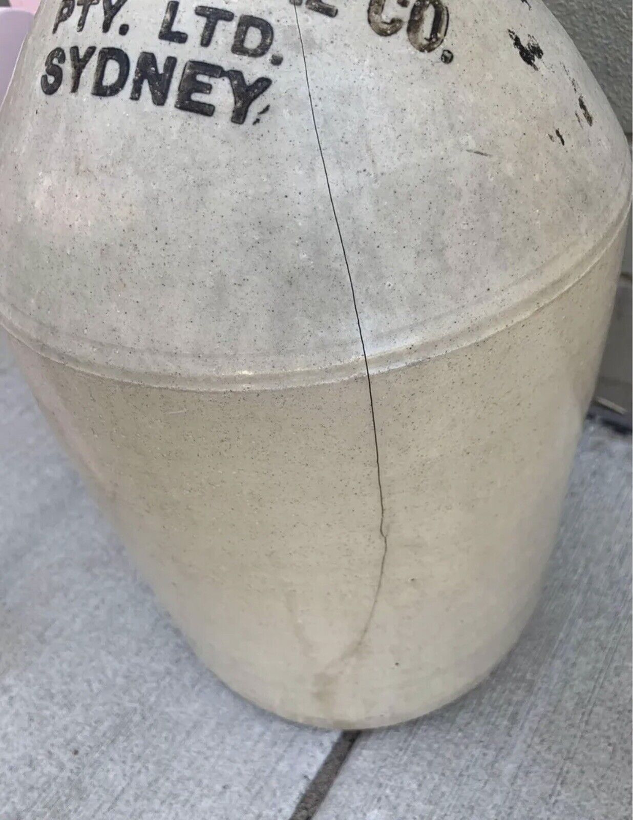Ajax Chemical Co Pty Ltd Sydney Vintage DEMIJOHN 40cm Pottery Hairline crack