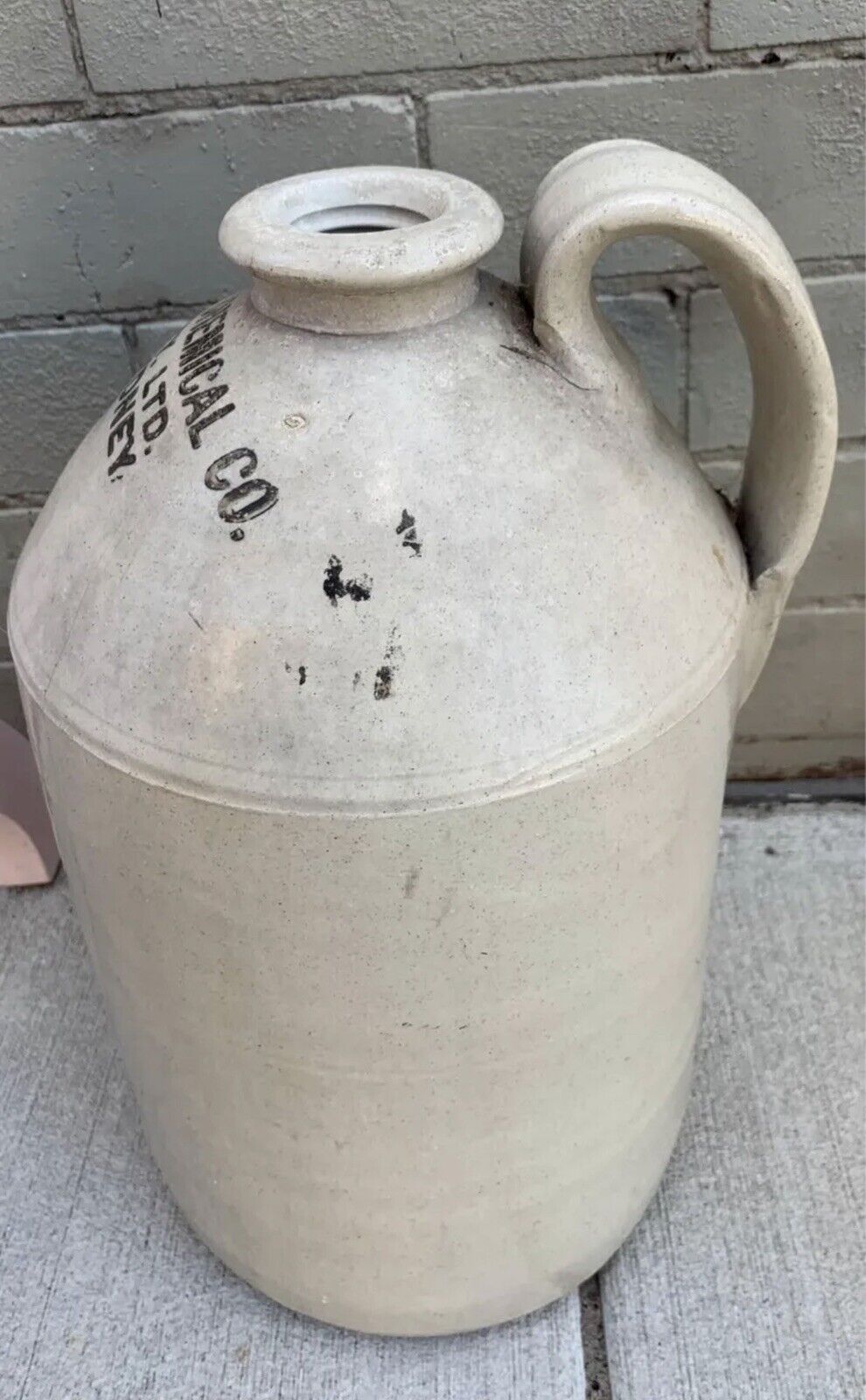 Ajax Chemical Co Pty Ltd Sydney Vintage DEMIJOHN 40cm Pottery Hairline crack