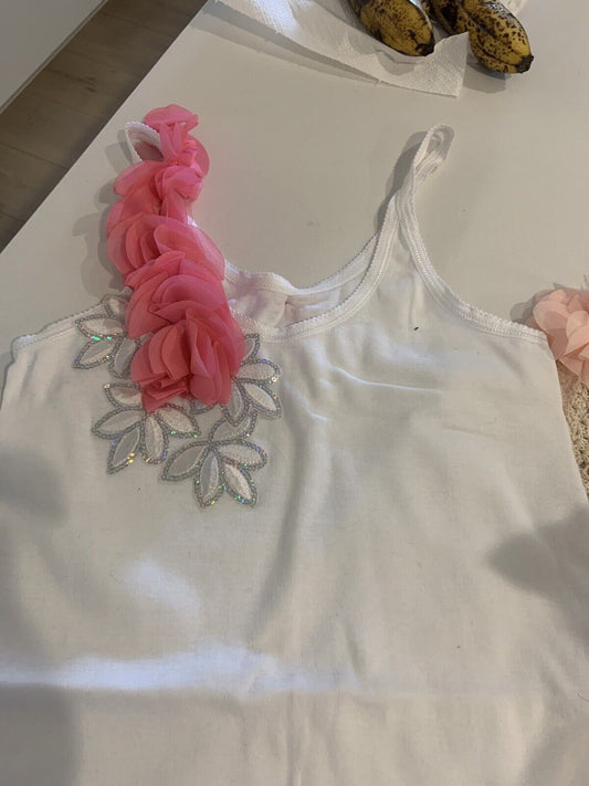 Tween Girl Singlet Top 2x LOCOPA DESIGNS By Louise Embellished Dressy 12 - 14
