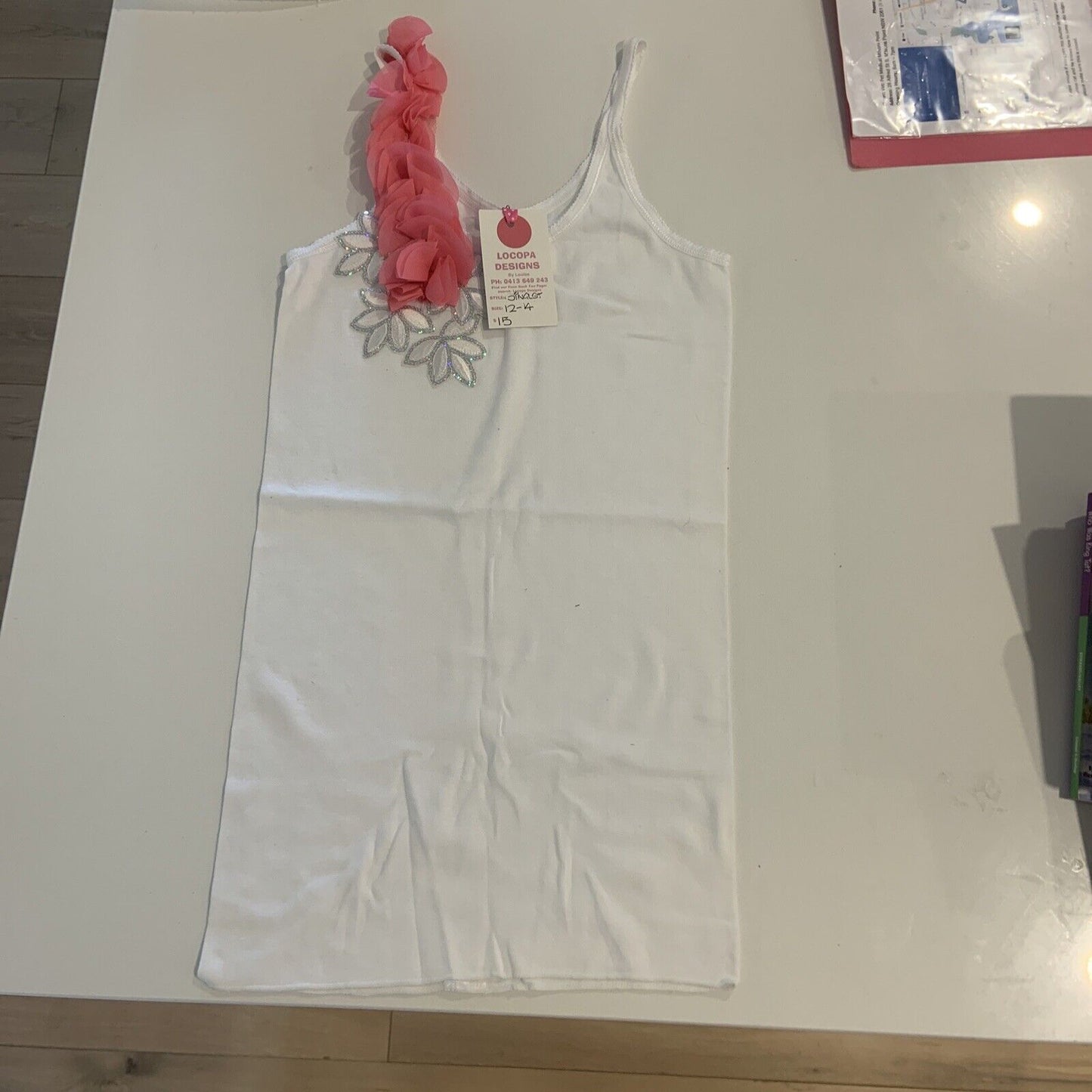 Tween Girl Singlet Top 2x LOCOPA DESIGNS By Louise Embellished Dressy 12 - 14