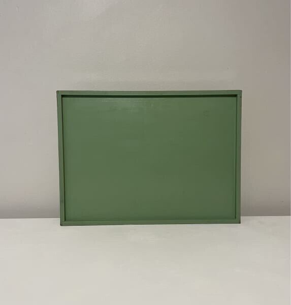 Vintage Bed Tray 40cm Green Hand Painted Condiment Server Flower Decal AE296
